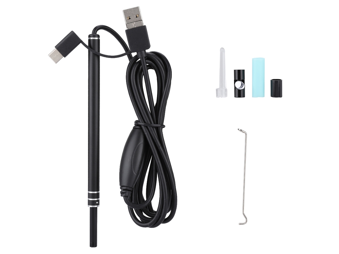 Aetheria colher Visual de Ouvido 3 em 1 Endoscópio Usb Hd Câmera 5.5mm Limpeza Otoscópio Mini