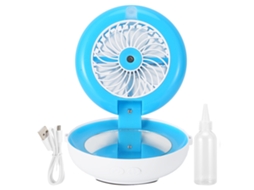 Ventoilha Plegável com Espelho e Humidificador Usb Azul