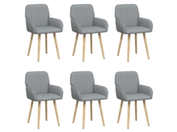 Conjunto 6 Cadeiras De Jantar Vidaxl Cinzento-claro Tecido (56,5 X 50 X 87,5 Cm)