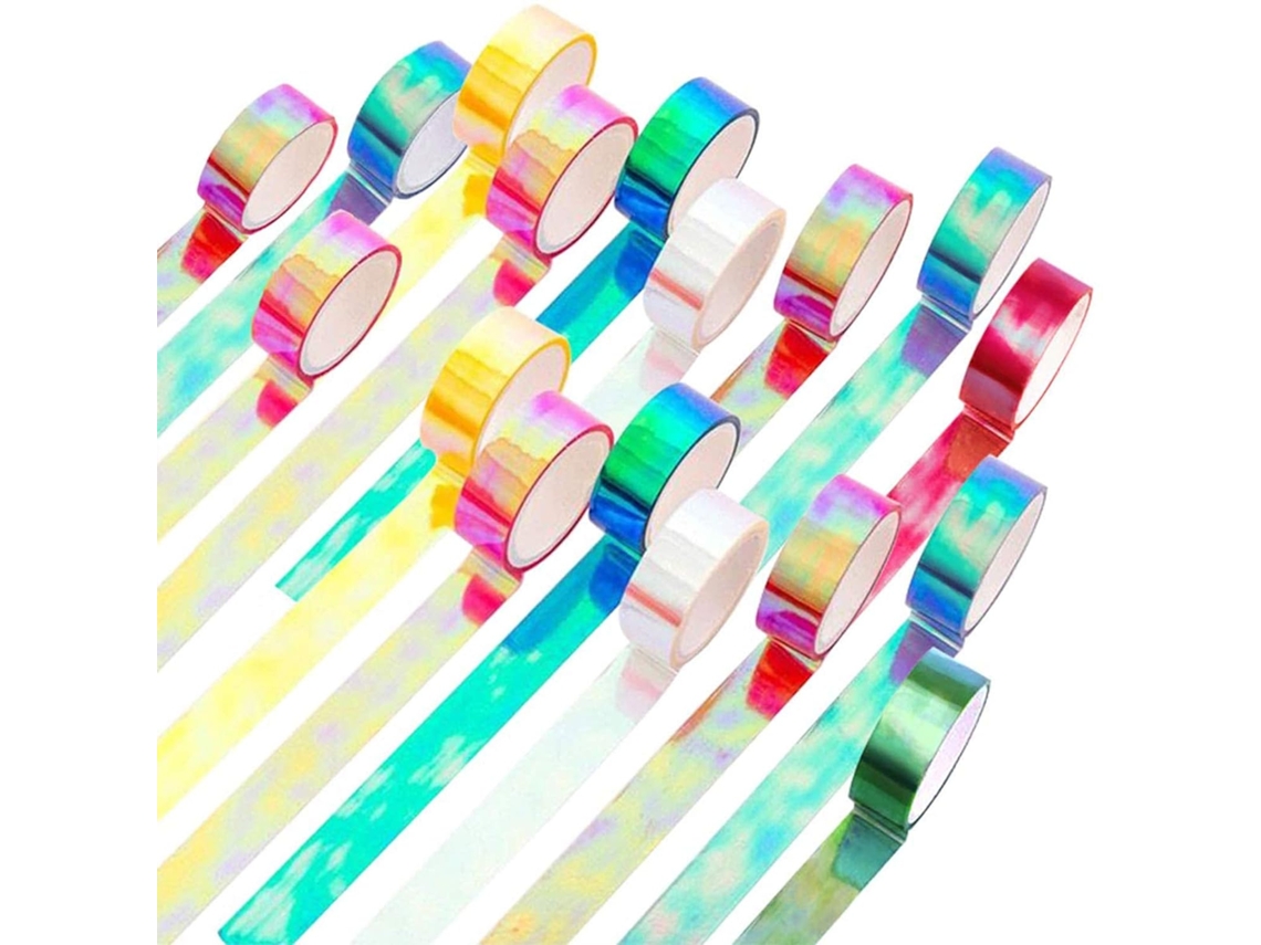 Fita Adesiva, 20 Rolos, Fita Adesiva Holográfica Arco, Íris Wxsp, Transparente, Impermeável, Iridescente, Arte E Projetos Artesanato