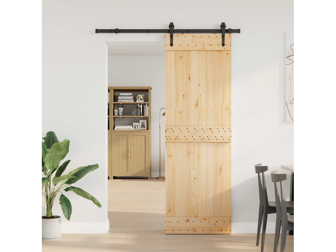 Vidaxl Porta Deslizante Narvik Natural E Preto 70 X 210 Cm (152,5 Cm)