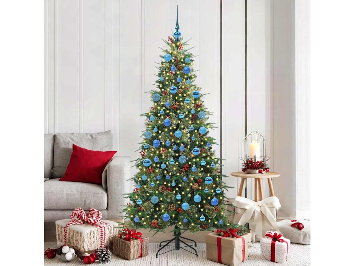 Vidaxl Árvore De Natal Articulada Artificial Verde 180 Cm Pe E Pvc
