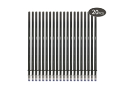 20 refis de caneta Preta, ideais para escola e mesa, com fluxo de tinta contínuo e secagem rápida | S/BRAND