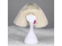 Peruca Lady Gaga Preta, Loira e Branca, Cabelo Sintético, para Cosplay, Fantasia de Halloween, Festa + Touca de Peruca TAISHENGDA