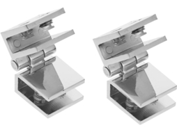 2 Dobradiças Pivotantes Para Porta De Vidro Em Liga Zinco, Cor Prata,