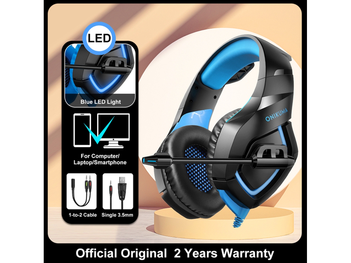 Onikuma X15 Pro Rgb Head Beam Gaming Auscultadores com MicroAuriculares 3.5Mm Durable Stereo Surround Rgb Switch