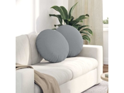 Vidaxl Almofadas De Assento 2 Pcs Cinzento-claro Ø50 X 19 Cm Tecido