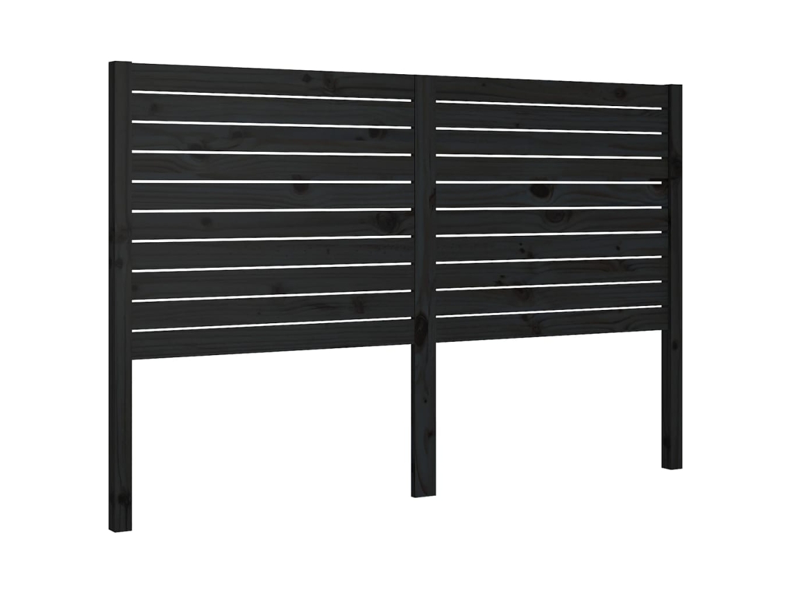 Cabeceira de Cama 126x4x100 Cm Pinho Maciço Preto MAISON EXCLUSIVE