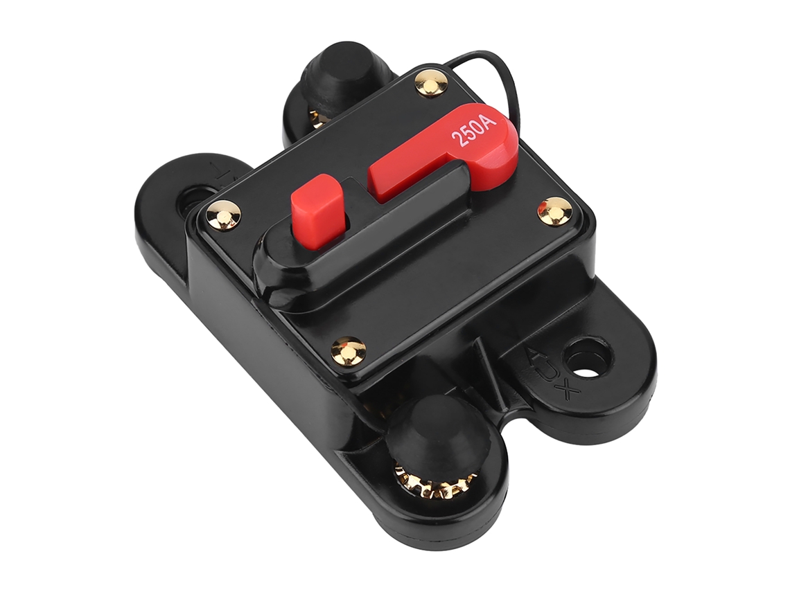 Disjuntor De Circuito Dc12v Para Carro Barco Moto Estéreo Áudio Fuso Resetável 250a