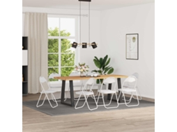 Vidaxl Cadeira Dobrável 8 Unid. Couro Sintético Branco