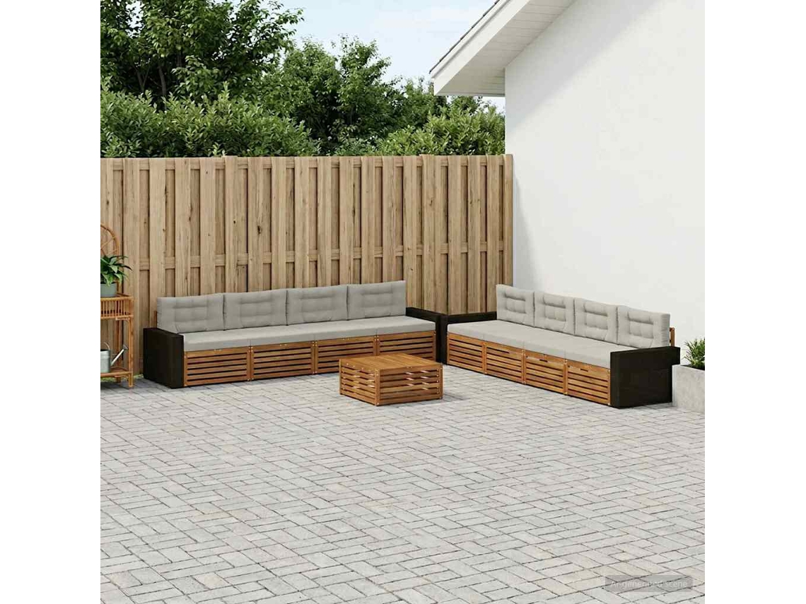 Vidaxl Conjunto De Sofás Para Exterior 9 Unid. Poliéster