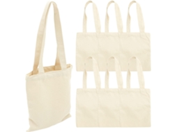 Conjunto de 6 Sacolas Grandes Lona para Lazer Tecido Portáteis e Resistentes Mulheres, Ideais CHABERLU