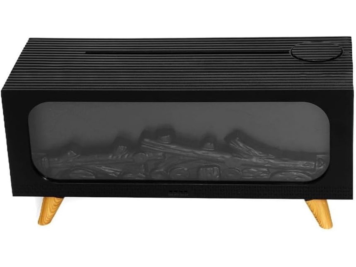 Umidificador Com Acabamento Em Madeira, Efeito De Chama 3d