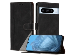 Capa De Couro Com Estampa Triangular E Suporte Tipo Carteira Para Google Pixel 8 Pro, À Prova De Choque