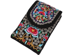 Bolsa Transversal De Lona Bordada Em Estilo Étnico Para Mulheres E Meninas, Nécessaire Para