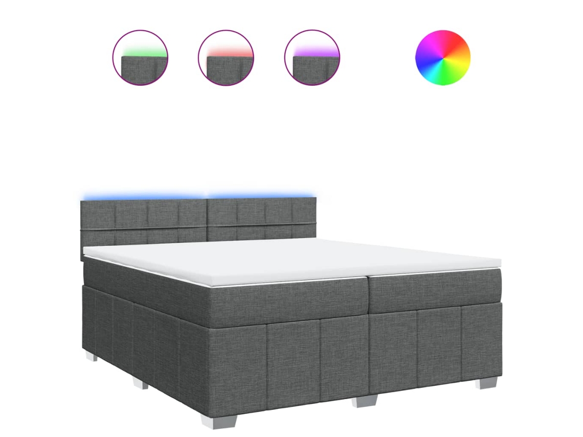 Box Spring Bed, Box Spring Beds Vidaxl Cinzeto Tecido (200 X 200 Cm)