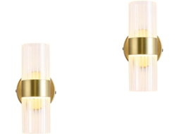 Conjunto de 2 Luminárias de Parede Led com Duas Lâmpadas Cilíndricas de Vidro, Elegantes e Decorativas para Quarto e SFUSHOS