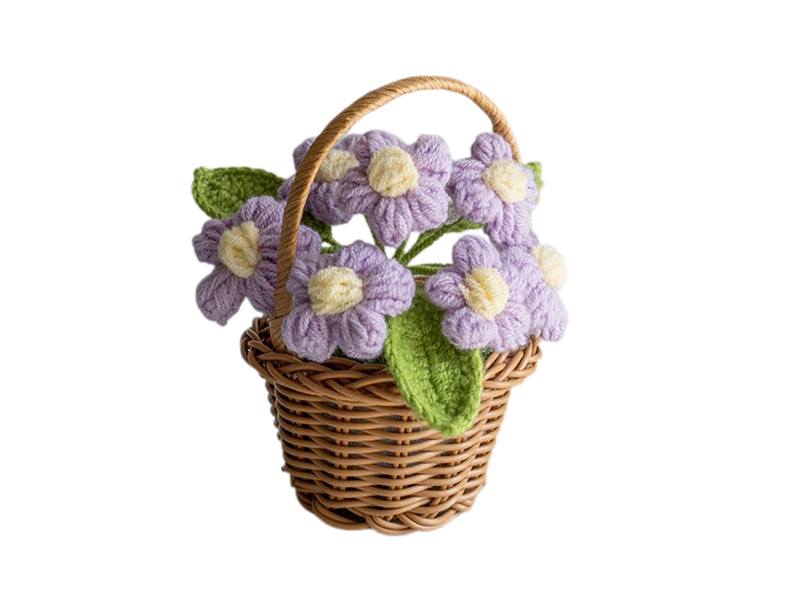 Laxiscreed Vaso Pequeno De Flores Em Crochê Artesanal Para Decoração De Escritório E Ambientes
