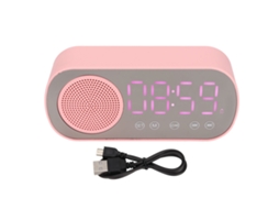 Relógio Despertador Mali com Alto-falante Bluetooth, Rádio FM, Tela LED e Carregamento Micro USB
