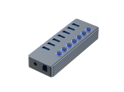 Estação De Ancoragem Bestvite Hub Usb 7 Portas Cabo Usb Led Interruptores Individuais De Ligar / Desligar Cinza