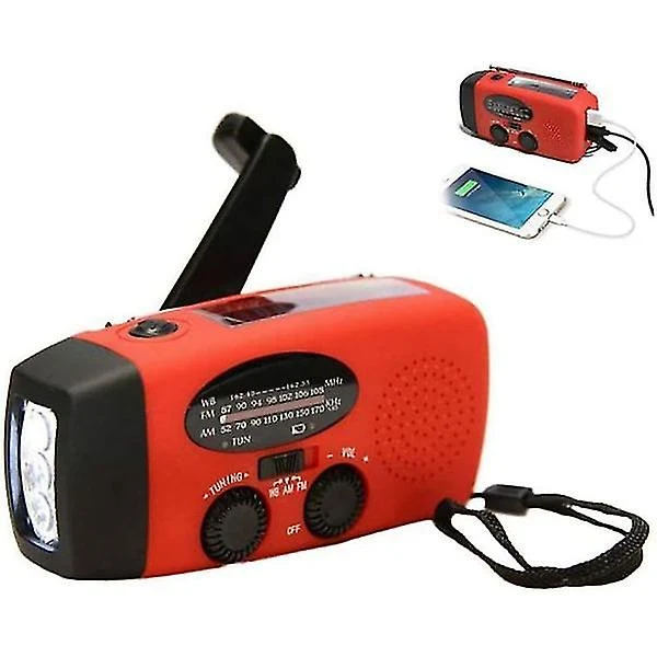 RÁDIO DE EMERGÊNCIA com célula solar, lanterna, bateria externa AQUAFORGE