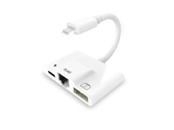 Estação De Ancoragem Bestvite Iluminação 3 Em 1 Aplicável Iphone Celular Samsung Rj 45 Tablet De Carregamento Usb Branco