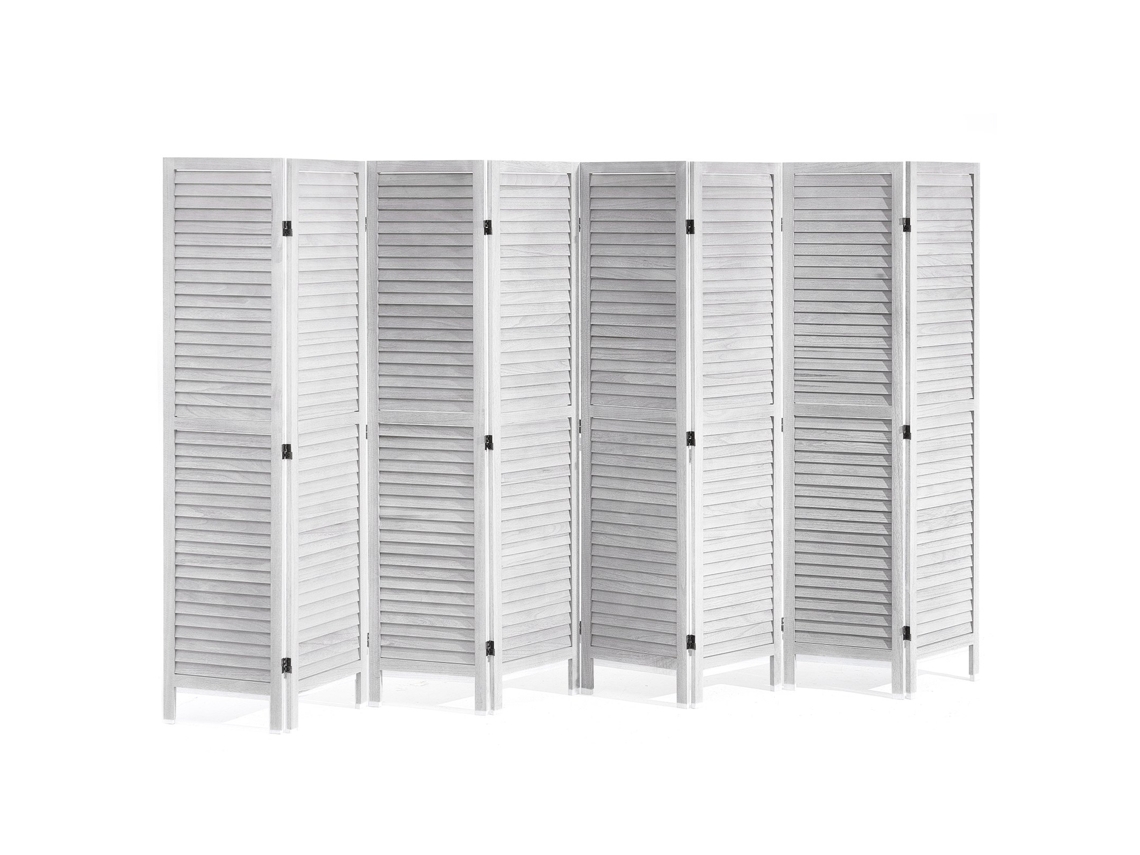 Biombo De Madeira De 8 Painéis Estilo Europeu 3250x1700x18,5 Mm, Branco Vevor