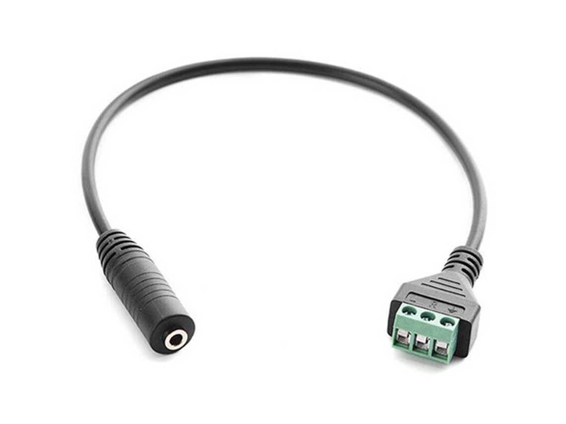 Conector De Bloco Terminais Estéreo Macho 3,5 Mm Com 3 Pinos Para Av Terminal Parafuso