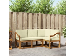 Vidaxl Conjunto De Sofás Para Exterior 4 Pcs Natural E Creme