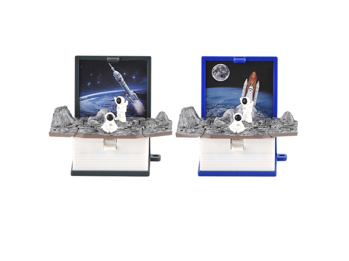2pcs Chaveiro Mini Livro 3d Dinossauro Astronomia Anti stress Brinquedo para Crianças Adultos S/MARCA