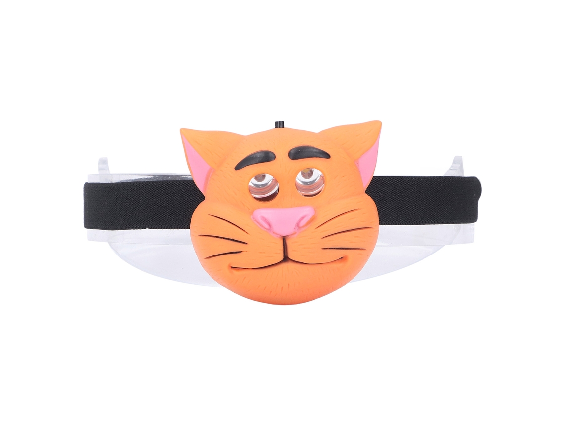 Lanterna Frontal Infantil Gato 2 Modos Leve Camping Bateria AAA | S/MARCA