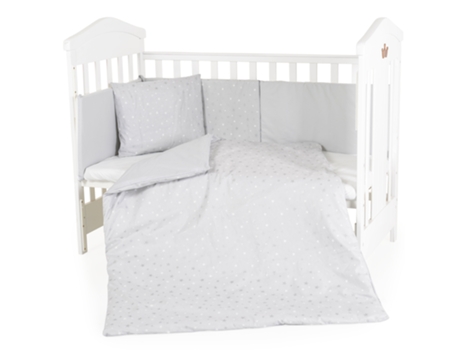Jogo De Cama Para Bebê 6 Peças. 120/60 Nook Estrelas Cinzentas Hugzzz Hugzzz