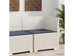 Vidaxl Sofá De Jardim 1 Lugar Com Almofada Look Rattan Pp Branco