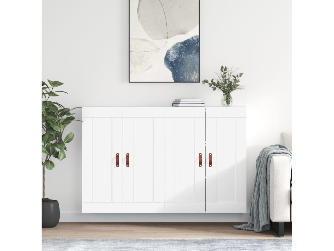 Vidaxl Móveis De Parede 2 Pcs Derivados De Madeira Branco