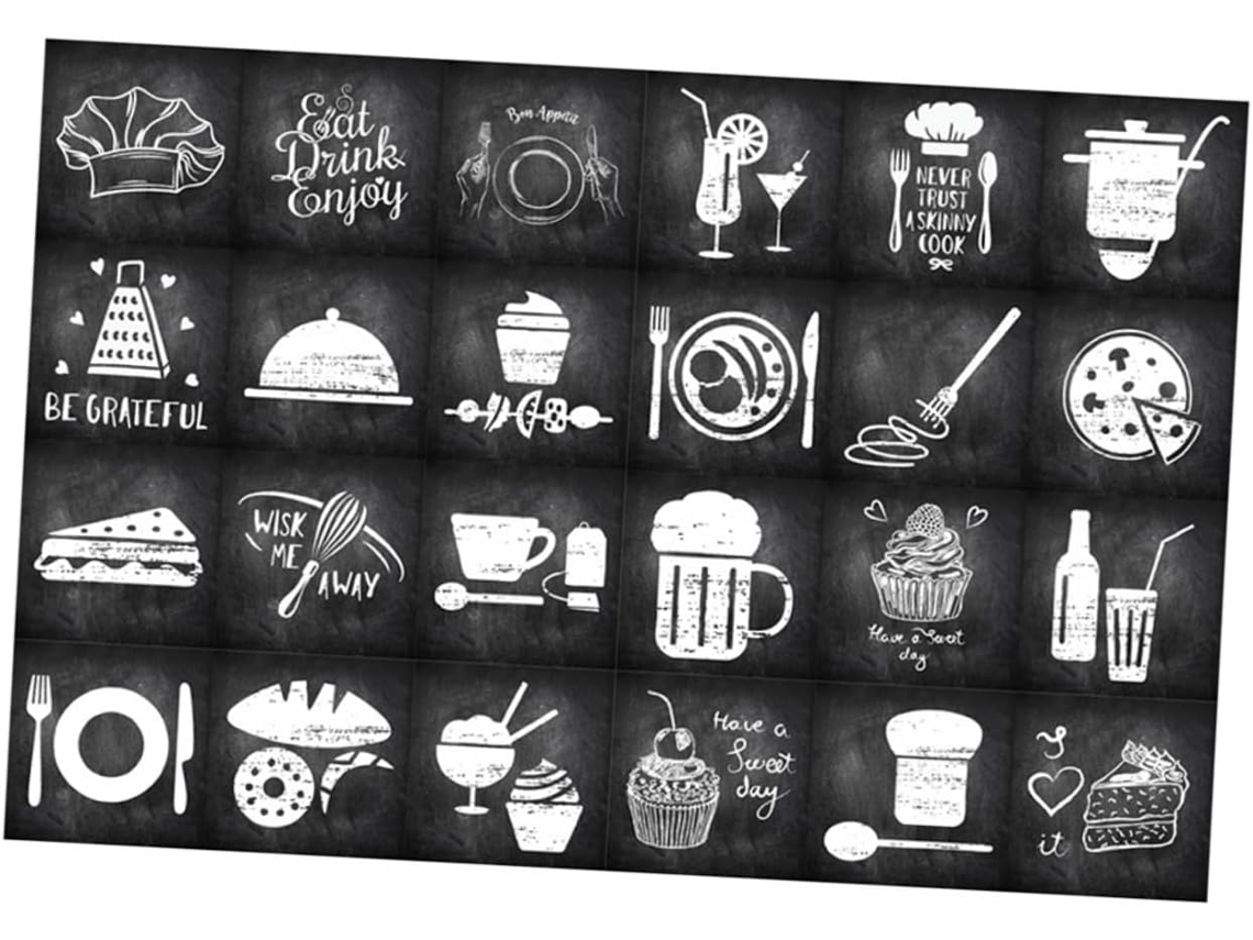Conjunto 24 Adesivos Decorativos Autoadesivos Impermeáveis Azulejos Parede Ideais Cozinha Banheiro GOKOCO