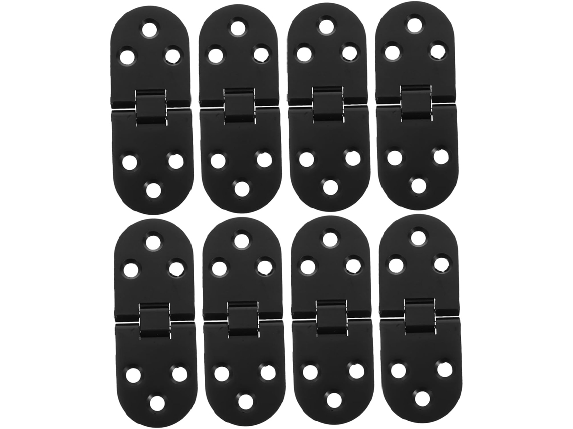 Conjunto De 8 Dobradiças Articuladas Em Liga Zinco Preta Para Móveis,