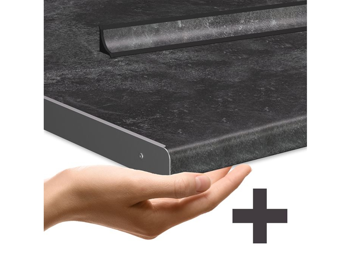 Cozinha Vicco R-Line, concreto preto/branco, 300 cm PT Antracite