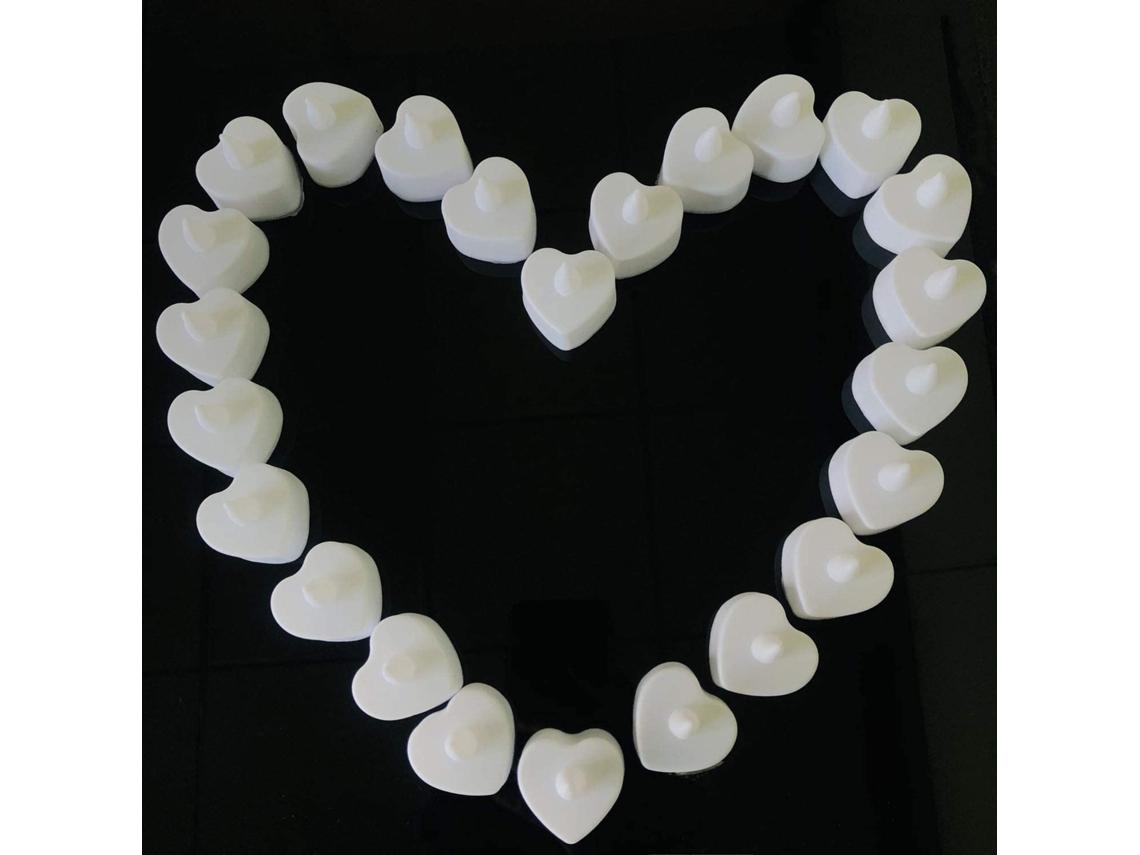 (4 Velas De Desejos Led Em Formato De Coração Com Luz Branca) Sem Chama, Ideais Para Decorações De Halloween E Natal.