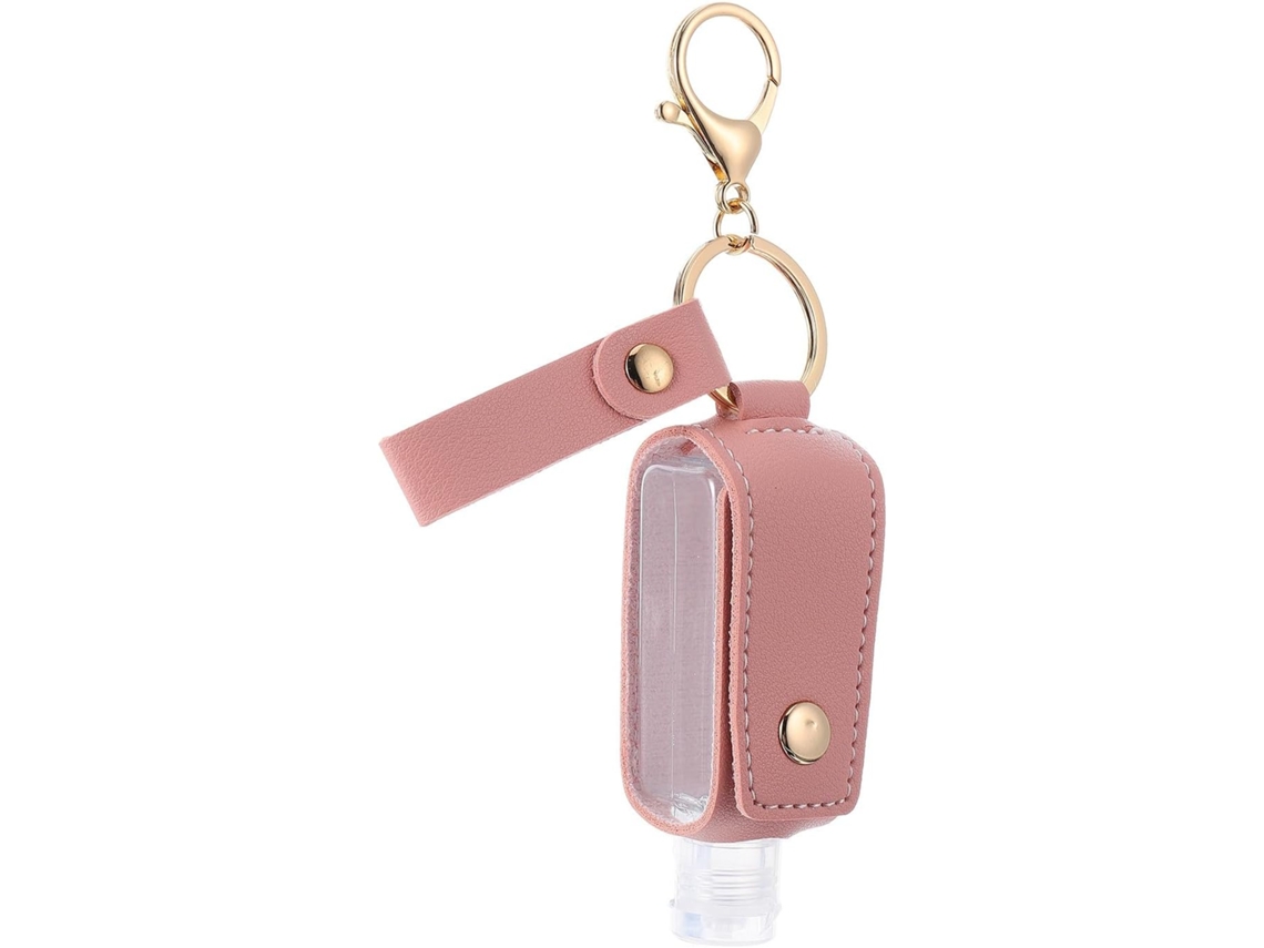Chaveiro Distribuidor De Líquido Em Plástico E Couro Portátil Para Camping E Compras
