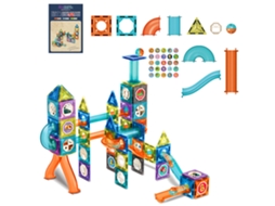 Ats bloques Magnéticos para Niños com Pista de Bolas Brinquedo Educatsivo Presente de Aniversário 132pcs