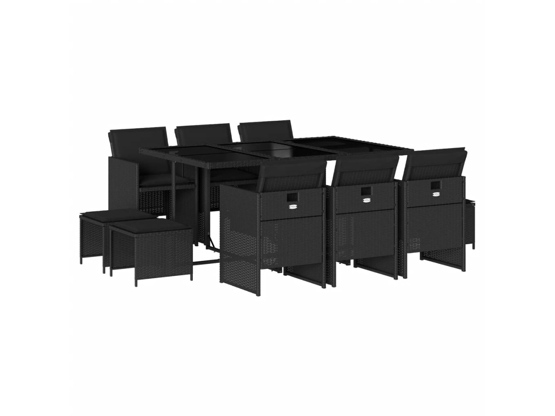 Garden Dining Set, Garden Dining Sets Vidaxl Preto Rattan / Vime (n/a)