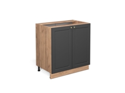 Armário baixo Vicco Fame-Line, ouro antracite, 80 cm com prateleira, mármore PA
