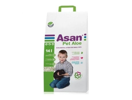 Asan Litter de Papel P/Roedores Aloe Vera 14L