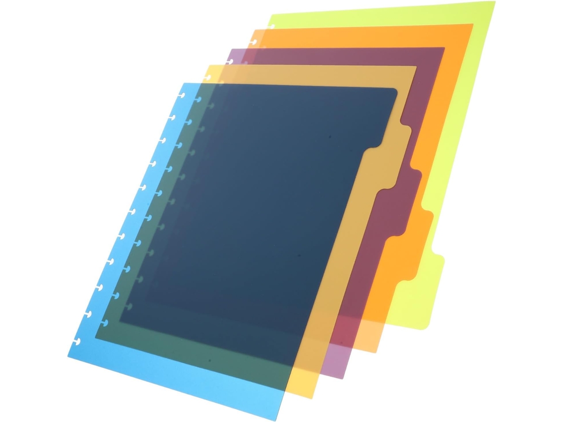 Divisórias Luxshiny Matte Pp Para Fichário, 28x 21, 5cm, Multicoloridas E Removíveis Com Abas Para Cadernos Blocos De
