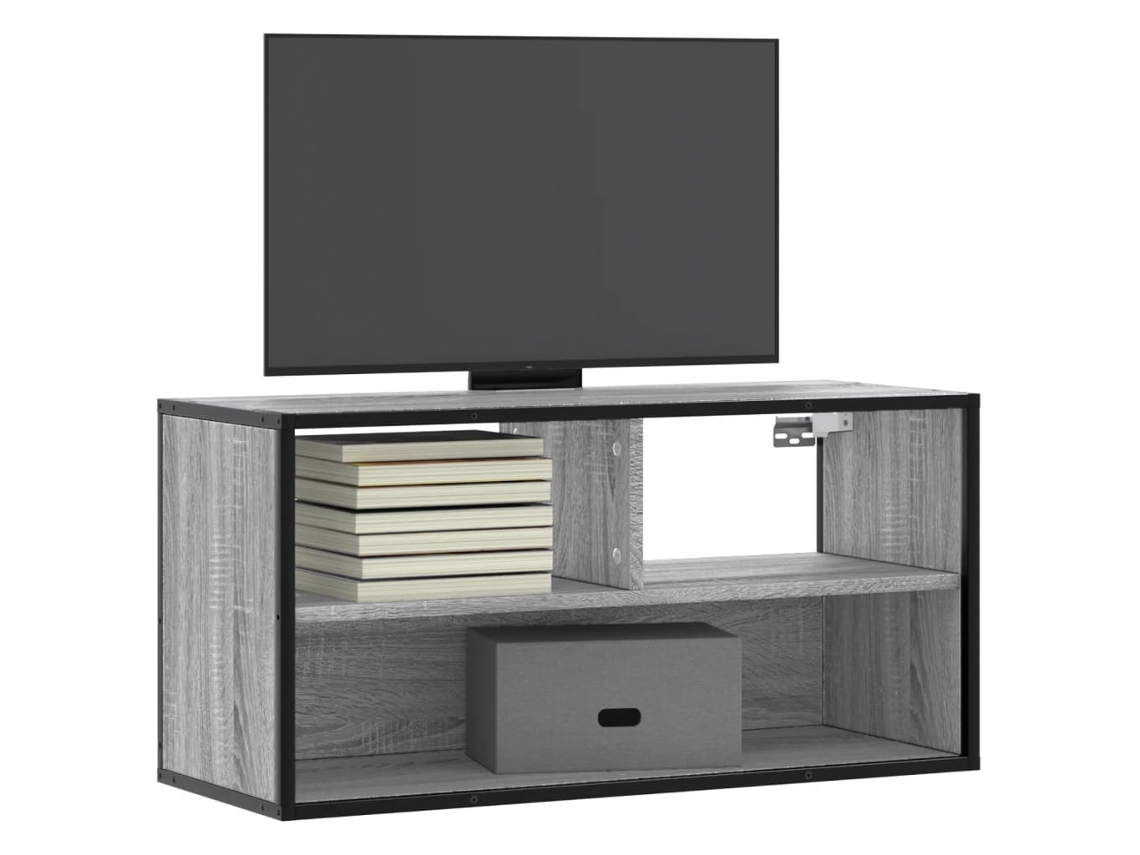 Vidaxl Móvel P/ Tv 80x31x39,5 Cm Deriv. Madeira/metal Cinzento Sonoma
