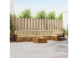 Vidaxl Conjunto De Sofás Para Exterior 7 Unid. Natural E Bege