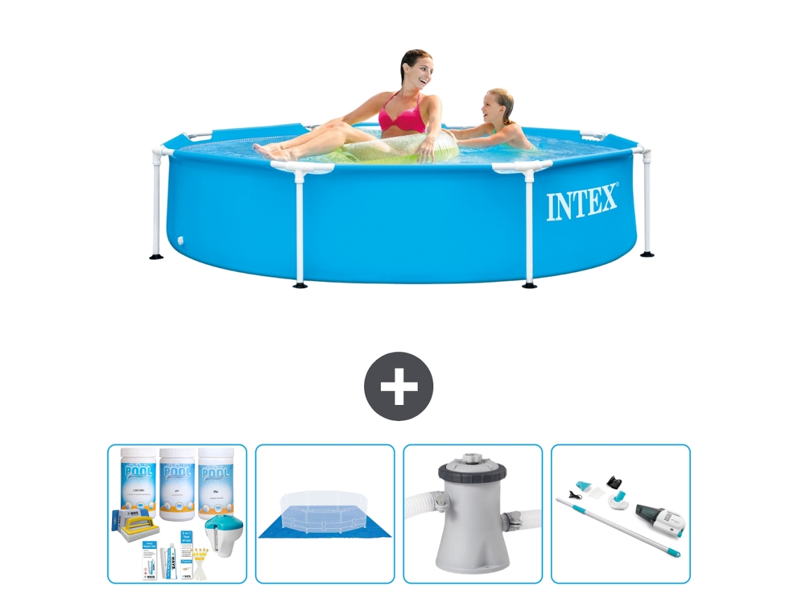 Piscina com Estrutura Redonda 244x51 Cm 5 peças S20989 INTEX