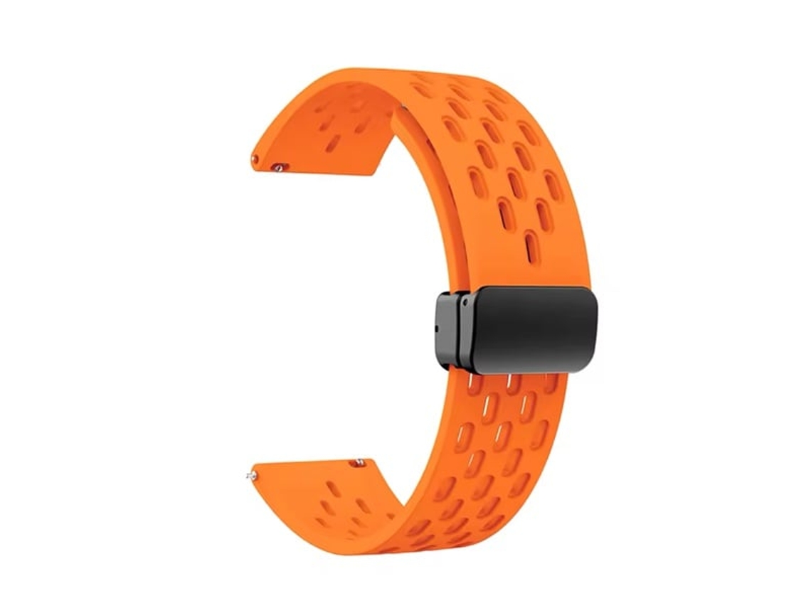 Bracelete Silicone Respirável Magnética GIFT4ME para Nothing Cmf Watch 3 Pro Laranja