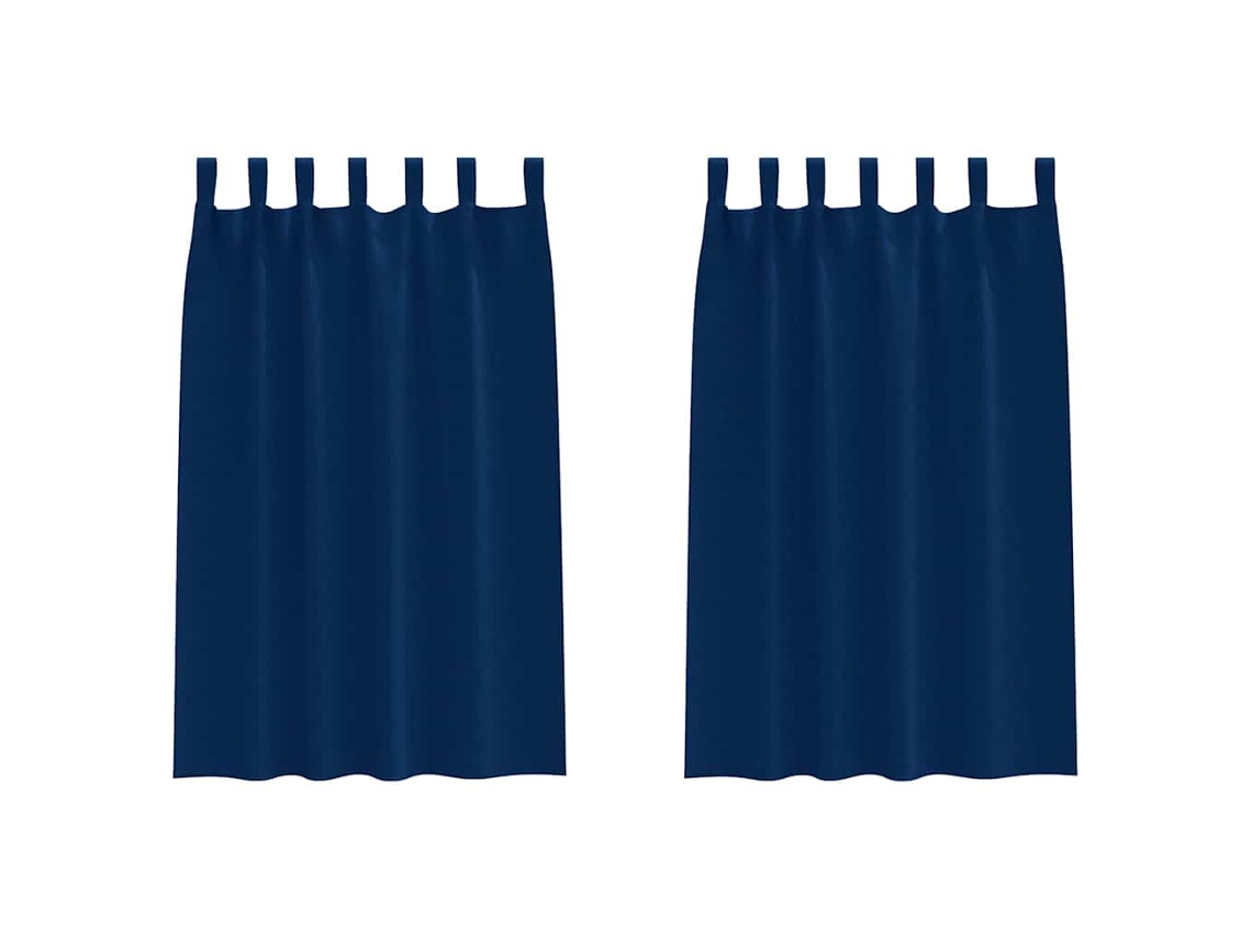 Maison Exclusive - Cortinas Blackout Com Argolas 2 Pcs Azul Escuro 175 X 140 Cm