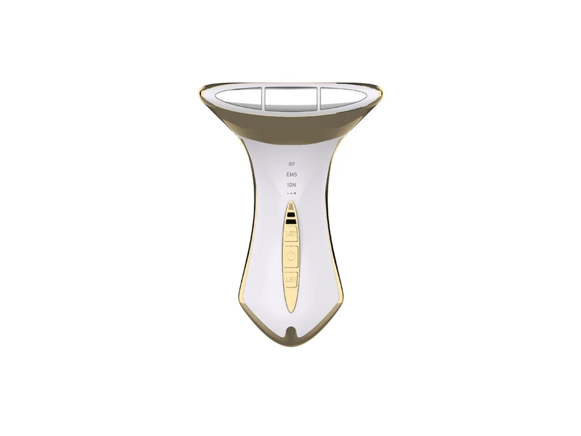 Ferramenta Para Pescoço E Rosto Com Led De 5 Cores Para Cuidados Com A Pele Branco E Dourado Bestvite